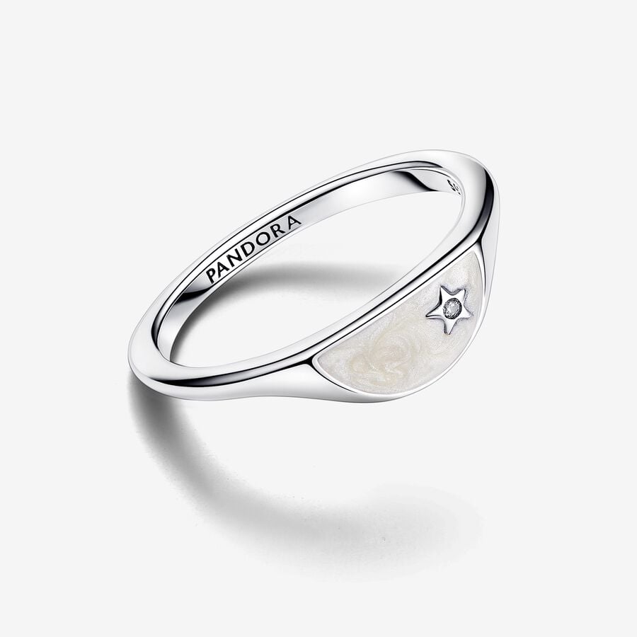 Pandora ME Halve Emaille Zegelring zilver - 193325C01