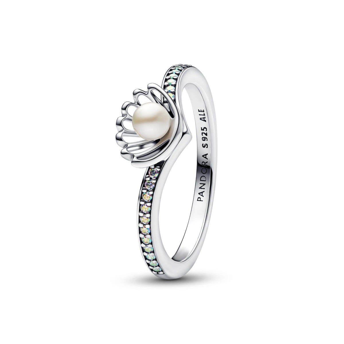 Pandora Disney Prinses Ariël Schelp Behandelde Gecultiveerde Zoetwaterparel Ring zilver
