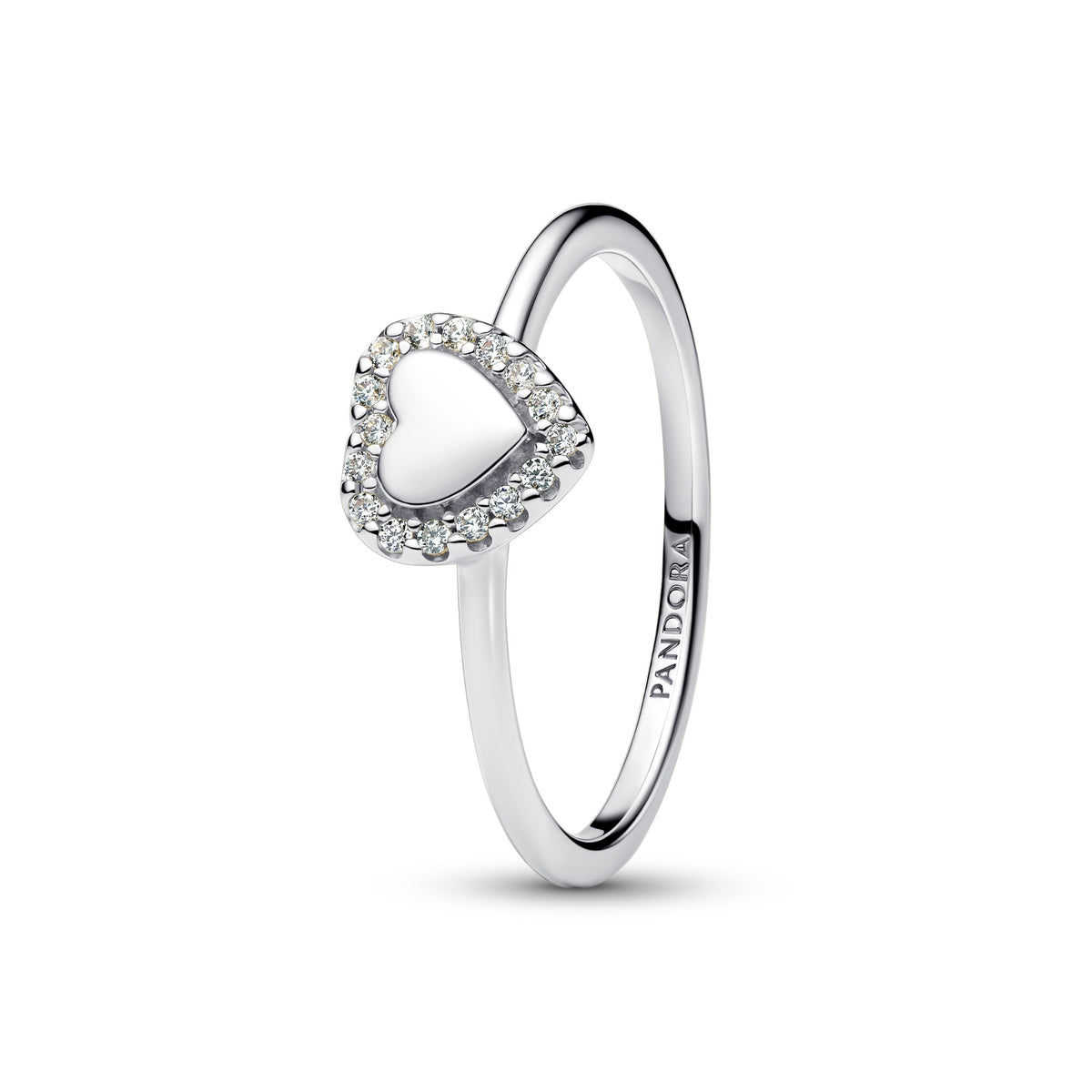 Pandora Graveerbaar Hart Halo Ring zilver