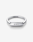 Pandora zilveren ring met graveerbaar staafje