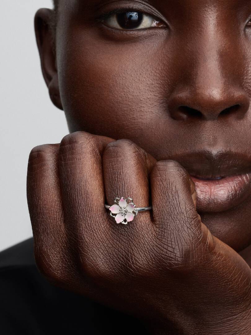 Pandora Kersenbloesem Ring zilver roze - 194371C01