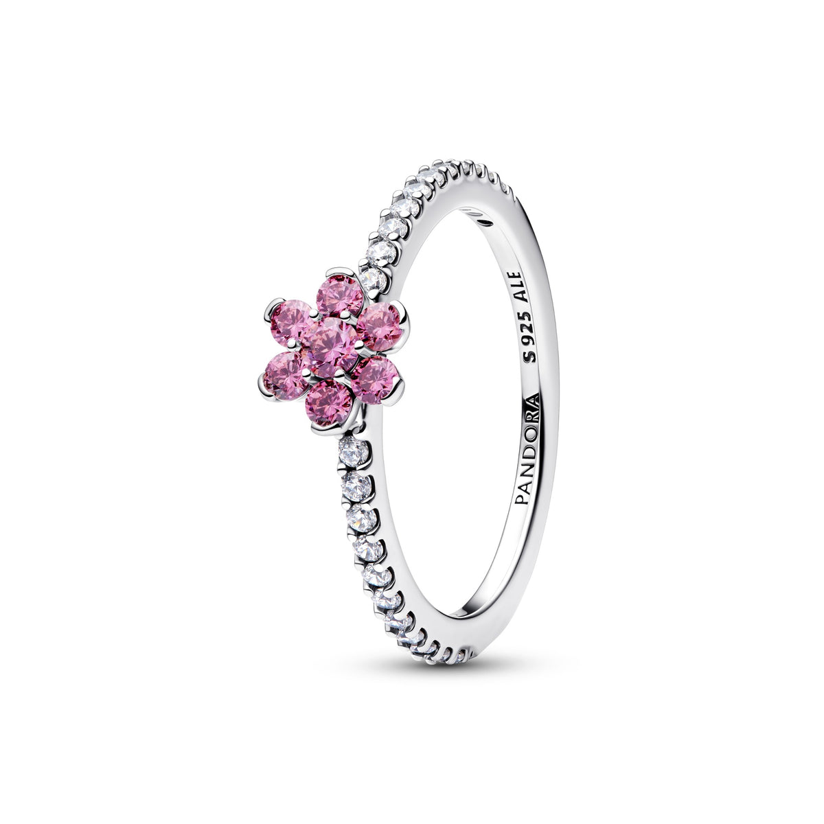 Pandora Sprankelend Roze Madeliefje Ring zilver