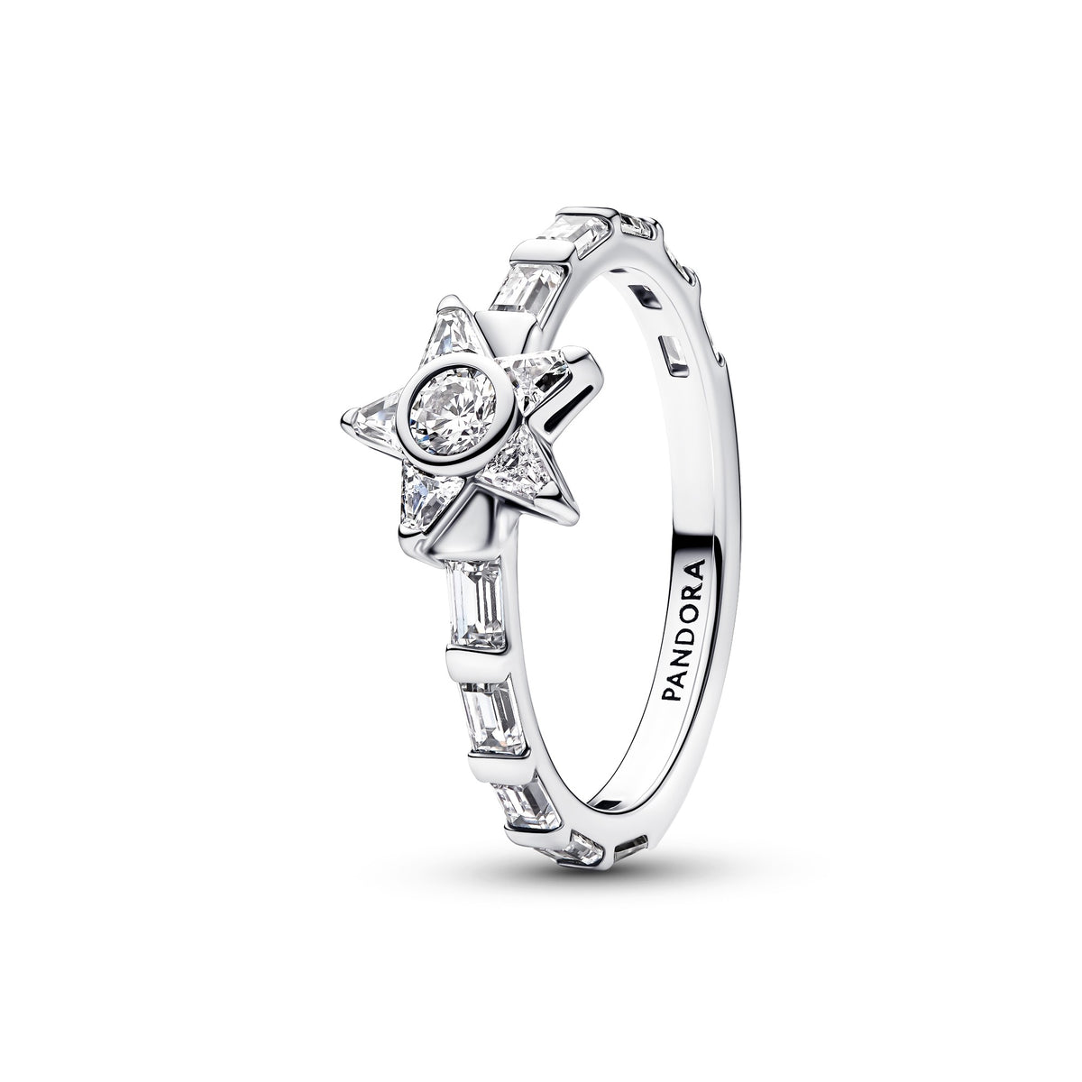 Pandora Sprankelende Stella Baguette Ring zilver