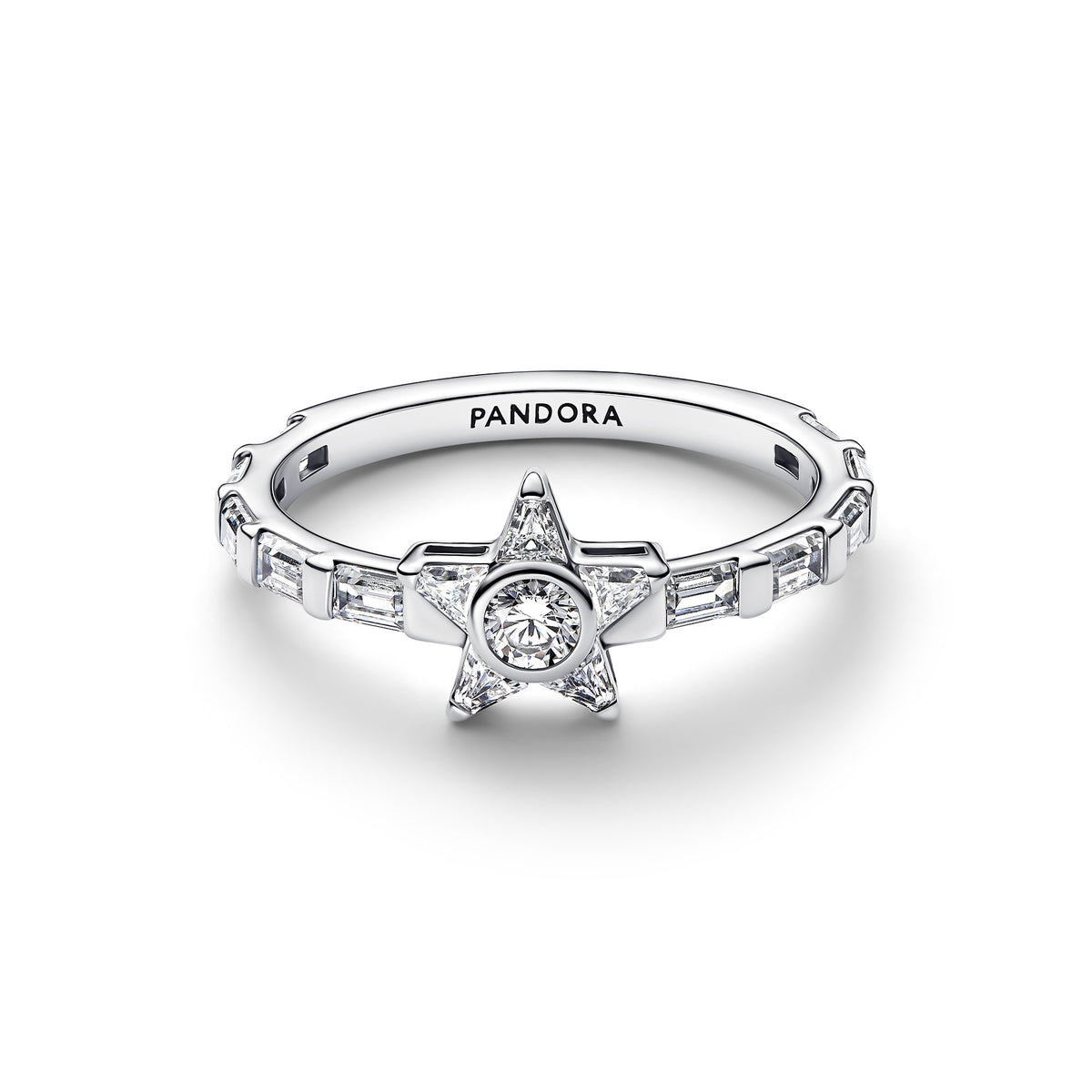 Pandora Sprankelende Stella Baguette Ring zilver
