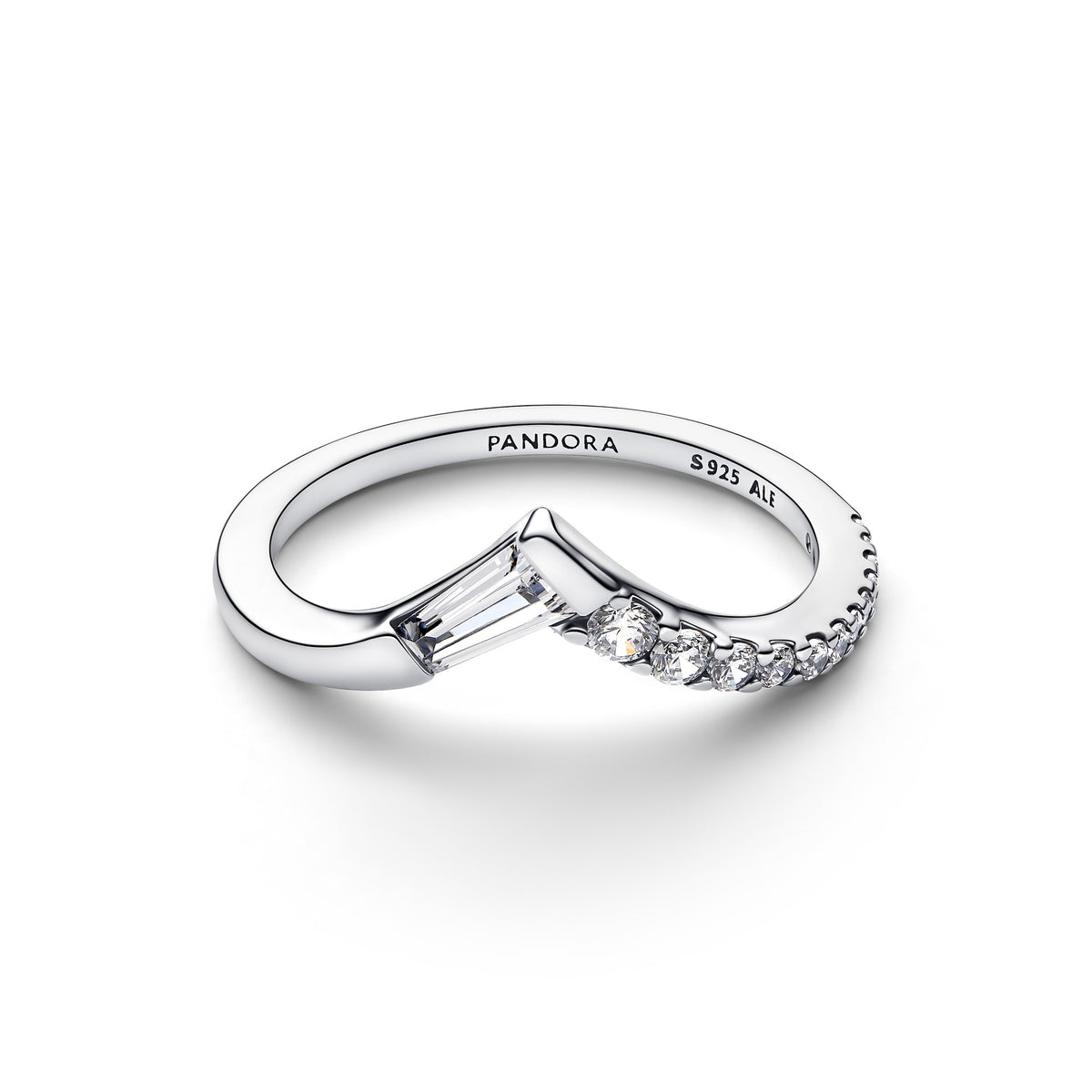 Pandora Tiara Baguette Pavé Band Ring zilver