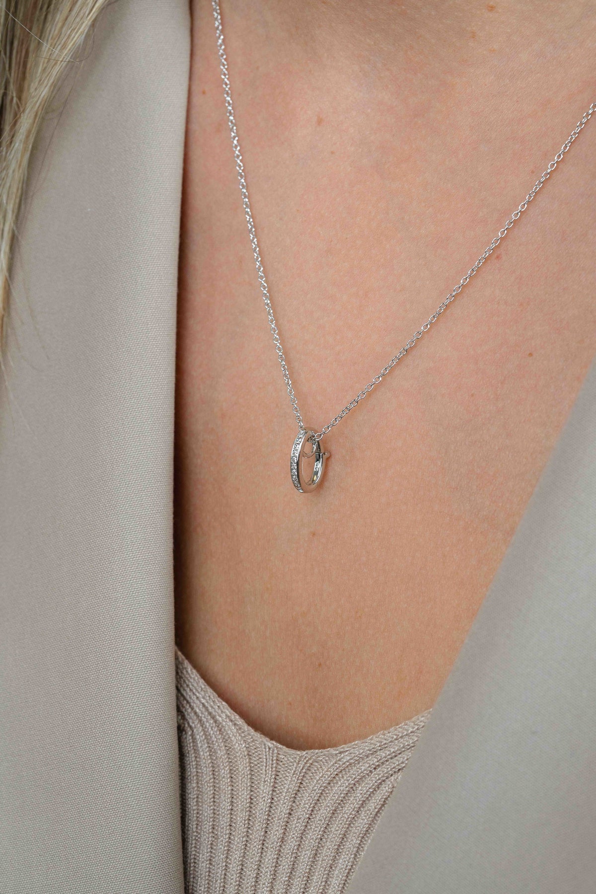ZINZI Zilveren Hanger met Witte Zirkonia ZIH2CH