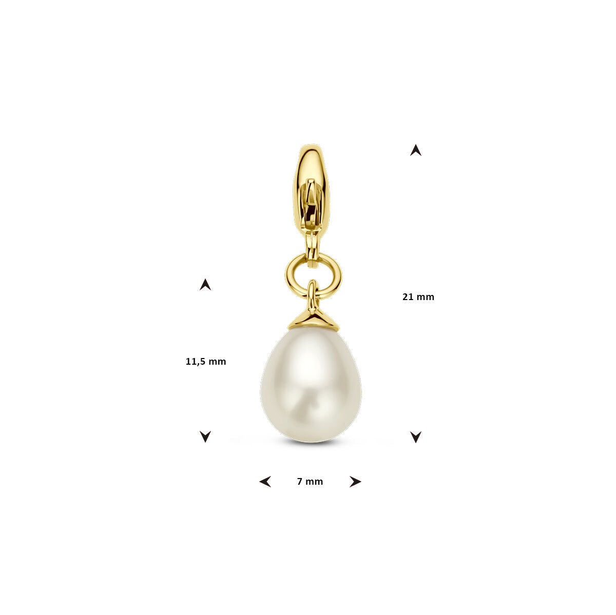 Fantasy Collection Slotbedel parel 9,5 mm 14K geelgoud hanger
