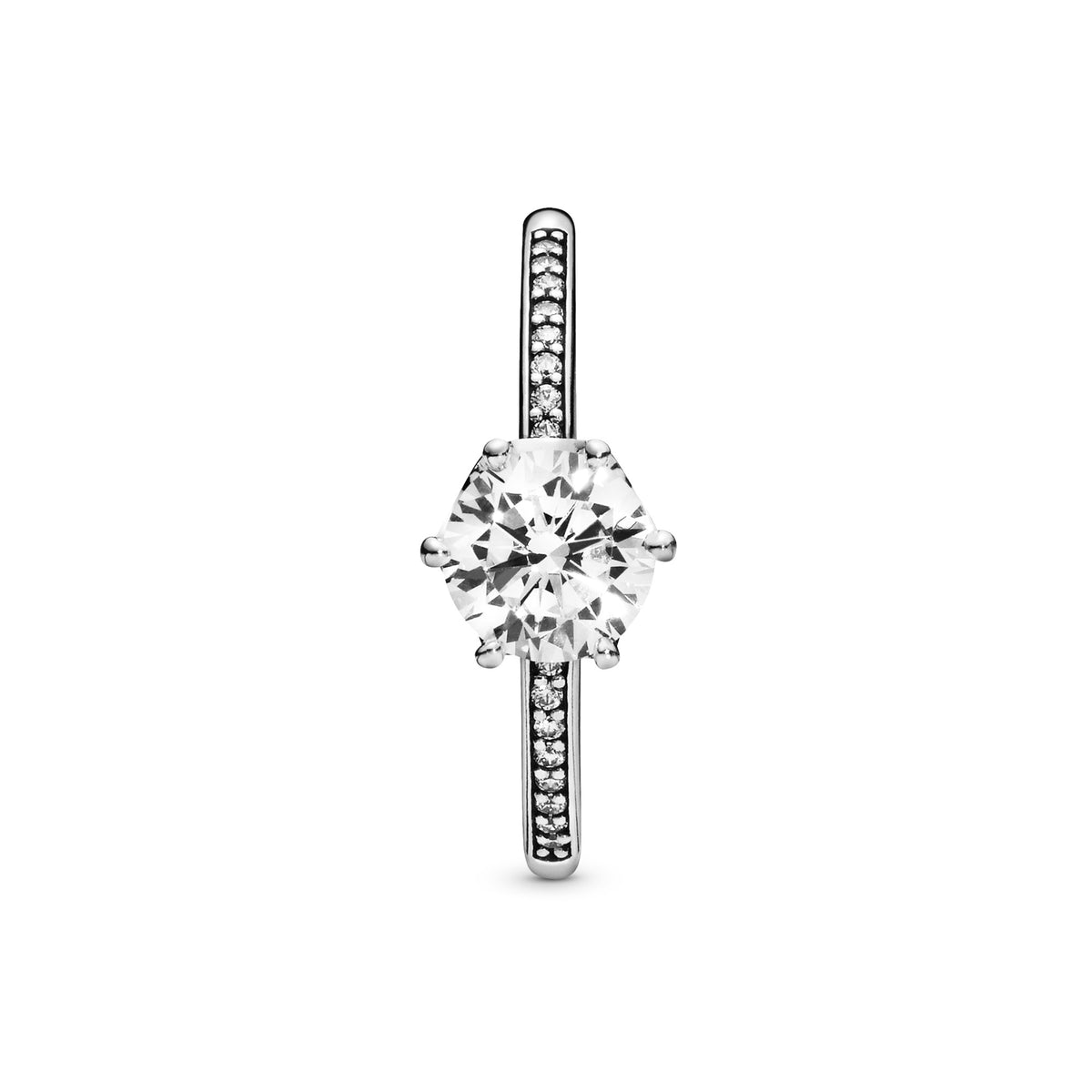 Pandora Transparante Sprankelende Kroon Ring zilver 198289CZ