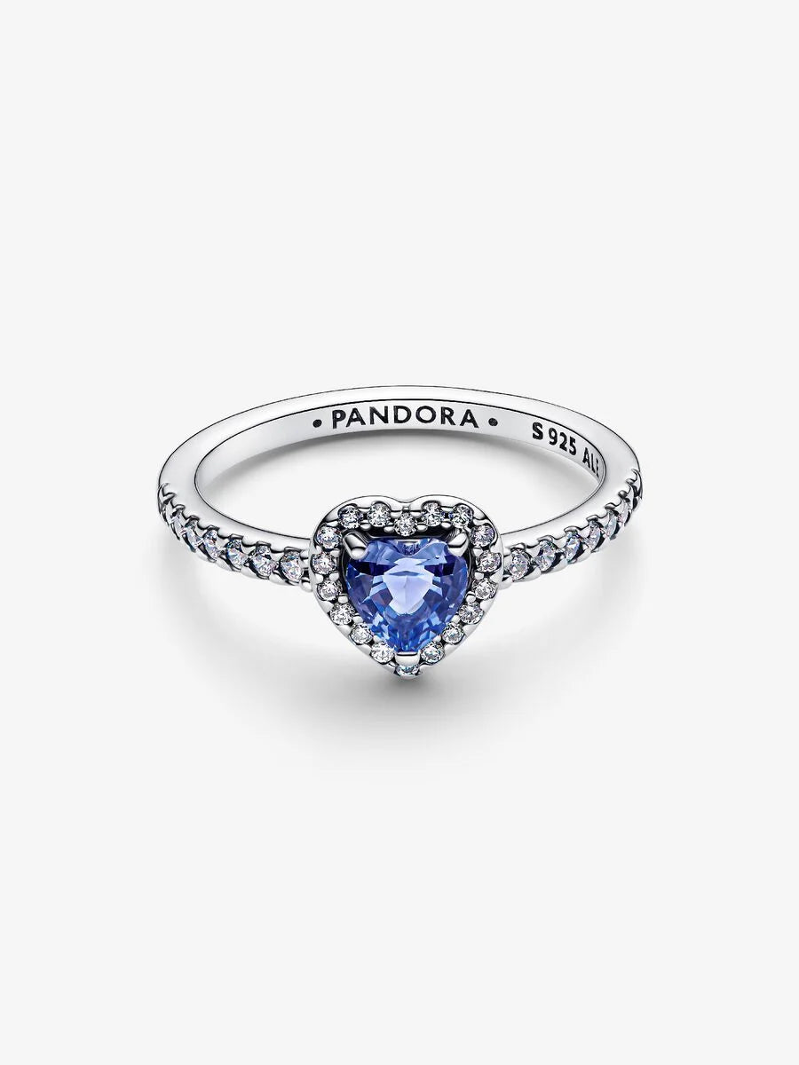 Pandora Hart Ring 198421C05 – Zilveren Ring met Blauwe Kristal