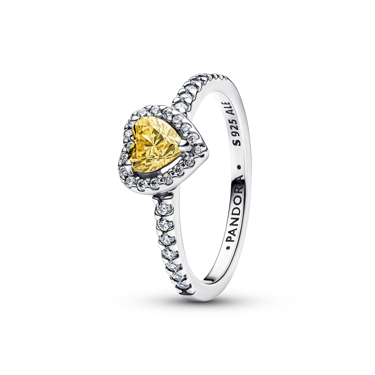 Pandora Glinsterende Verhoogde Hartring zilver
