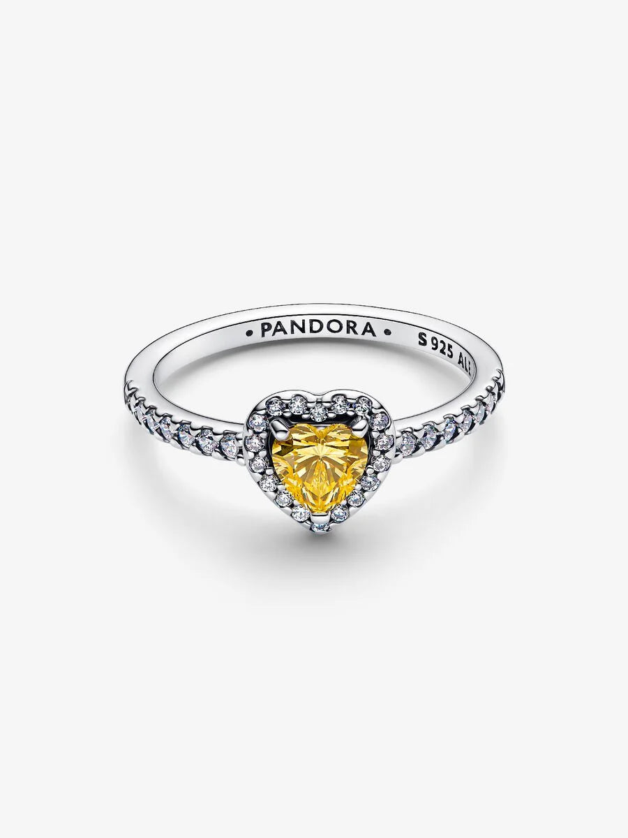 Pandora Hart Ring 198421C06 – Sterling Zilver met Gele Kristal