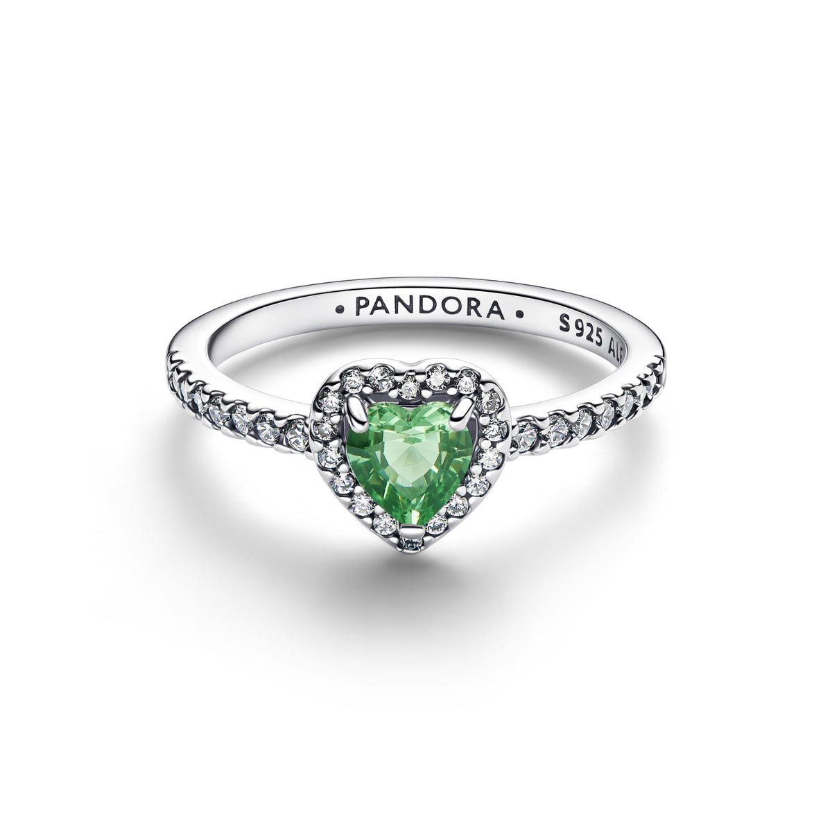 Pandora Verhoogd Mintgroen Hartring zilver 198421C08