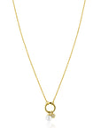 ZINZI Gold Plated Zilveren Ketting met Ronde Sluiting en Twee Bedels 42-45cm ZIC2738