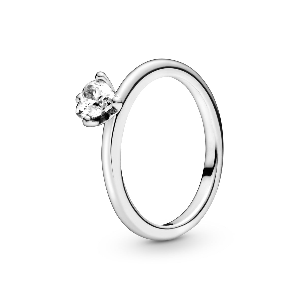 Pandora Helder Hart Solitair Ring zilver