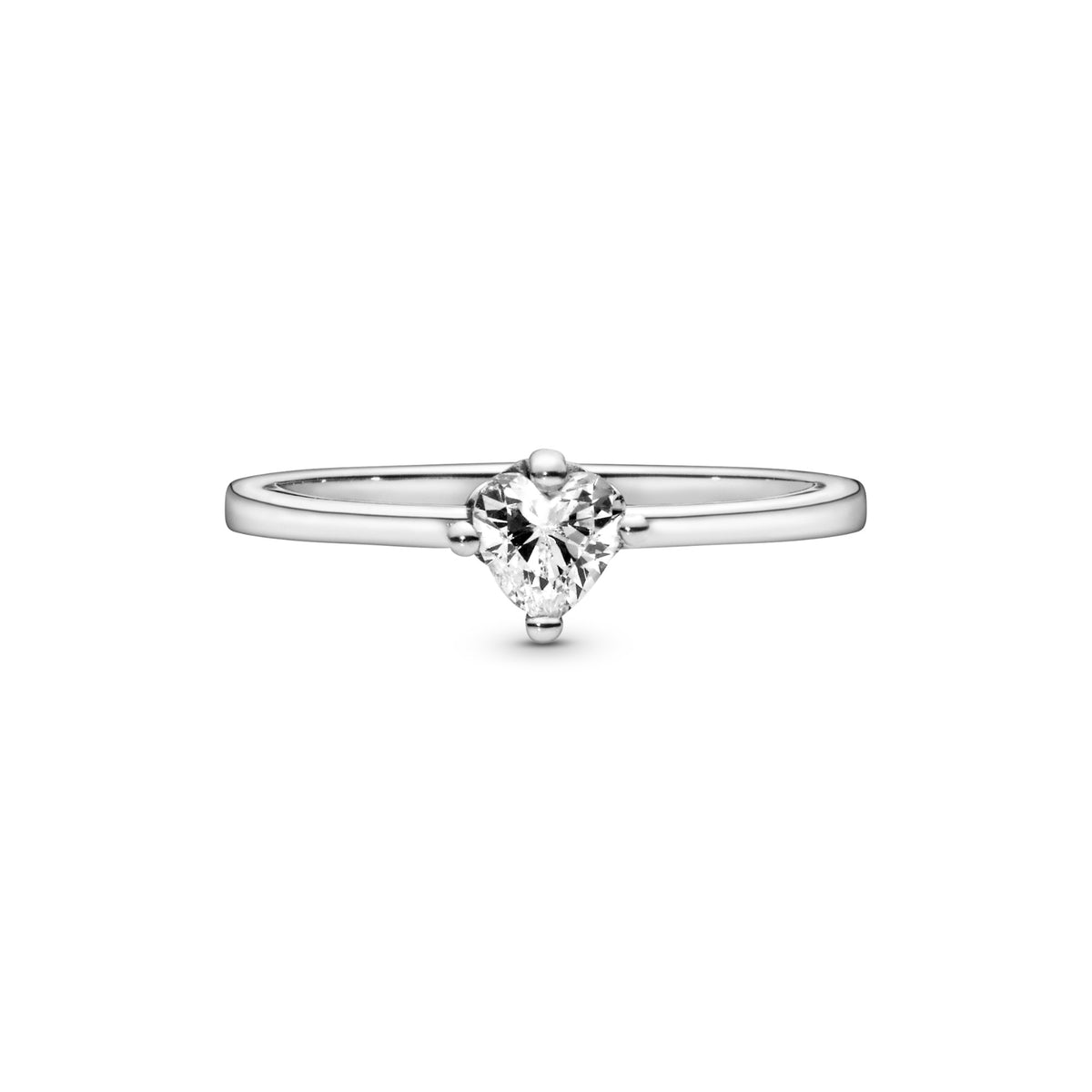 Pandora Helder Hart Solitair Ring zilver 198691C01