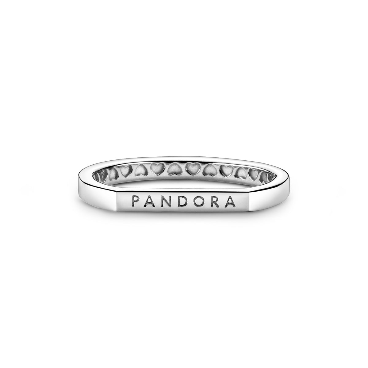 Pandora Stapelring met Logobalkje zilver 199048C00