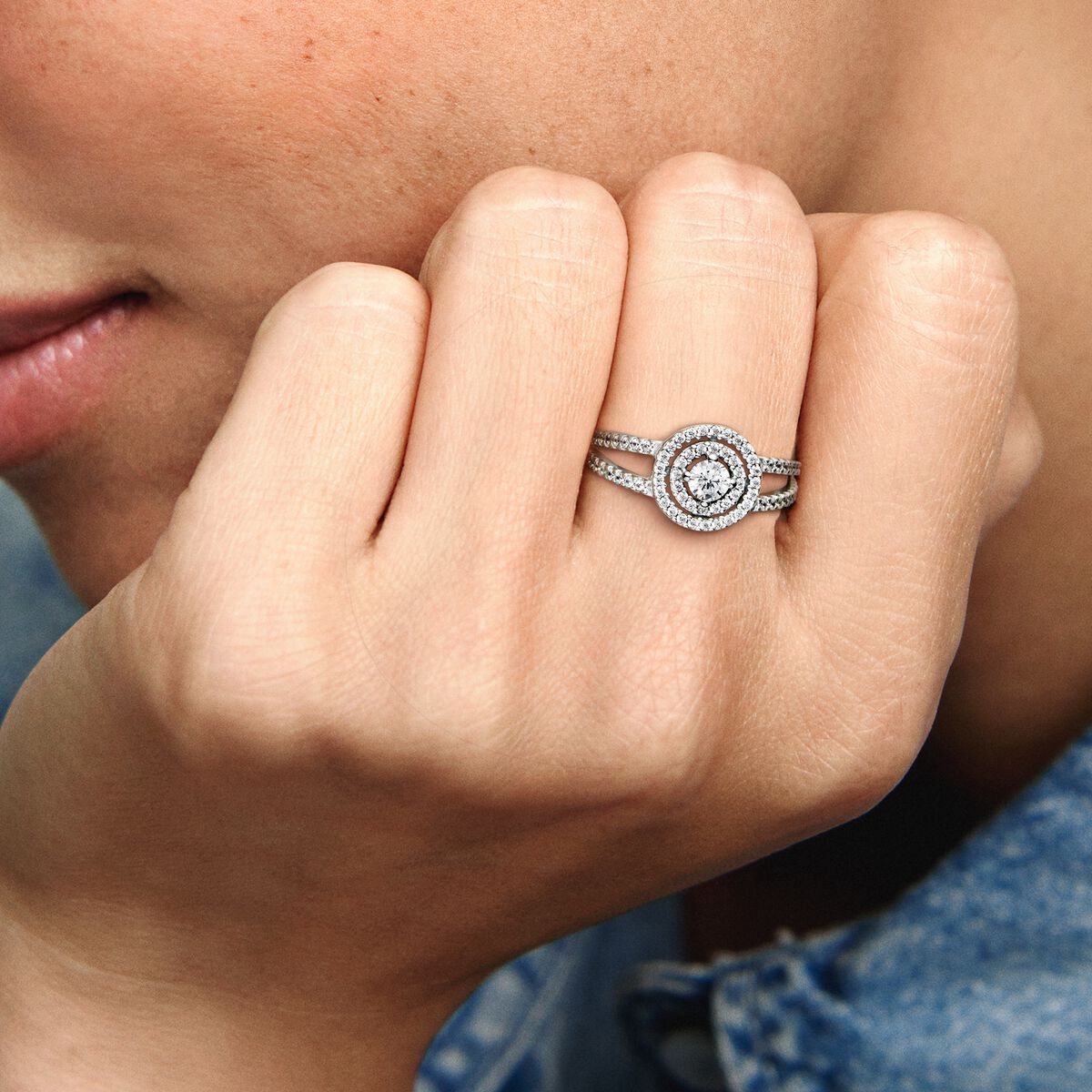 Pandora Sparkling Double Halo Ring zilver - 199408C01