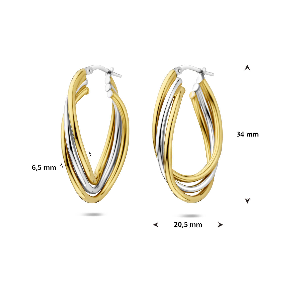 Fantasy Collection Oorbellen 34 mm 1 micron zilver verguld