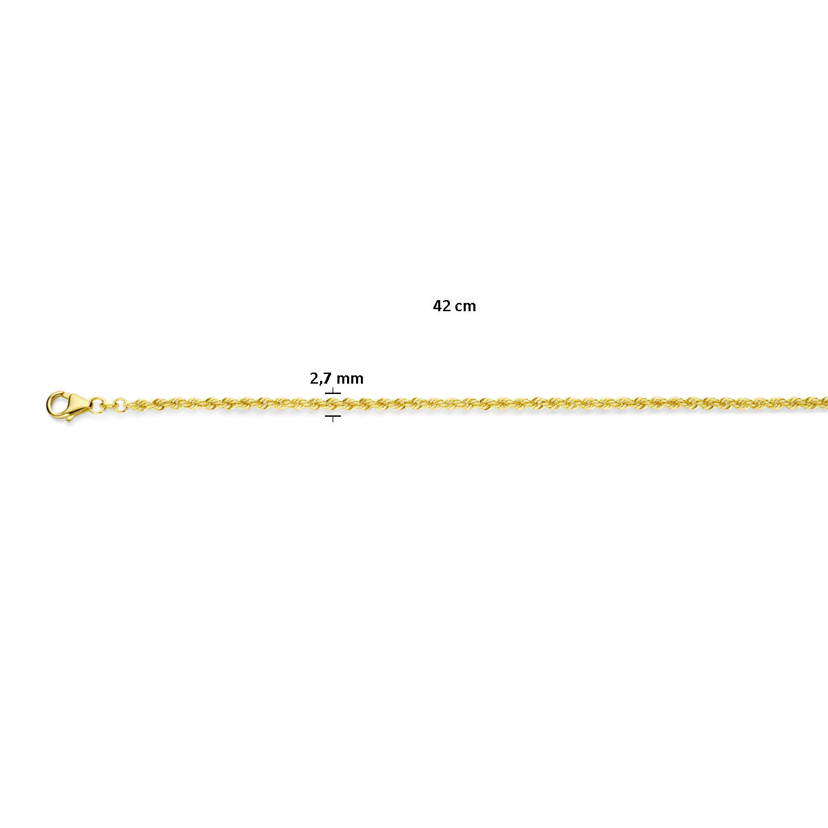 Fantasy Collection Collier koord 2,8 mm massief 14K geelgoud