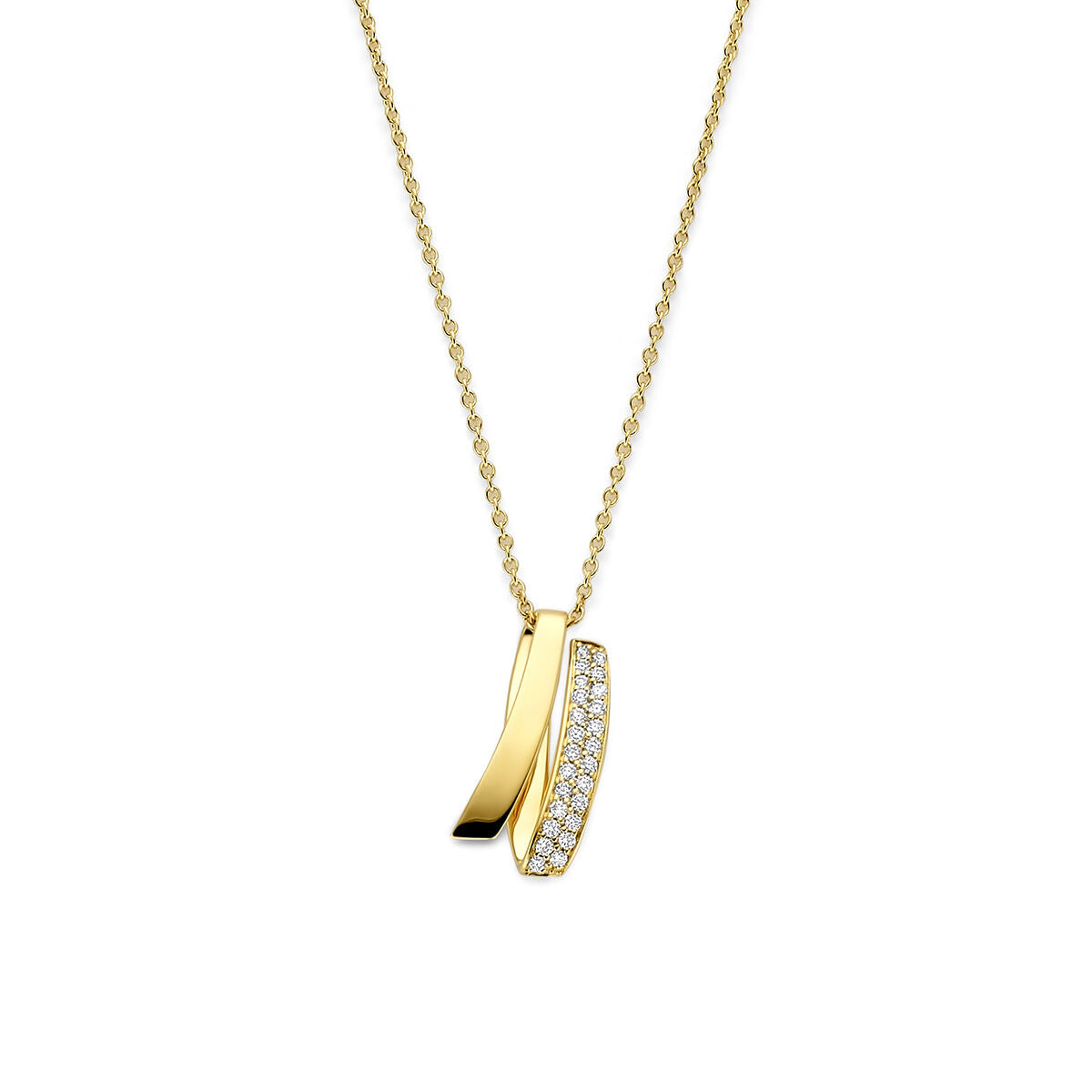 Fantasy Collection Collier diamant 0.10ct h si 43 - 44 - 45 cm 14K geelgoud