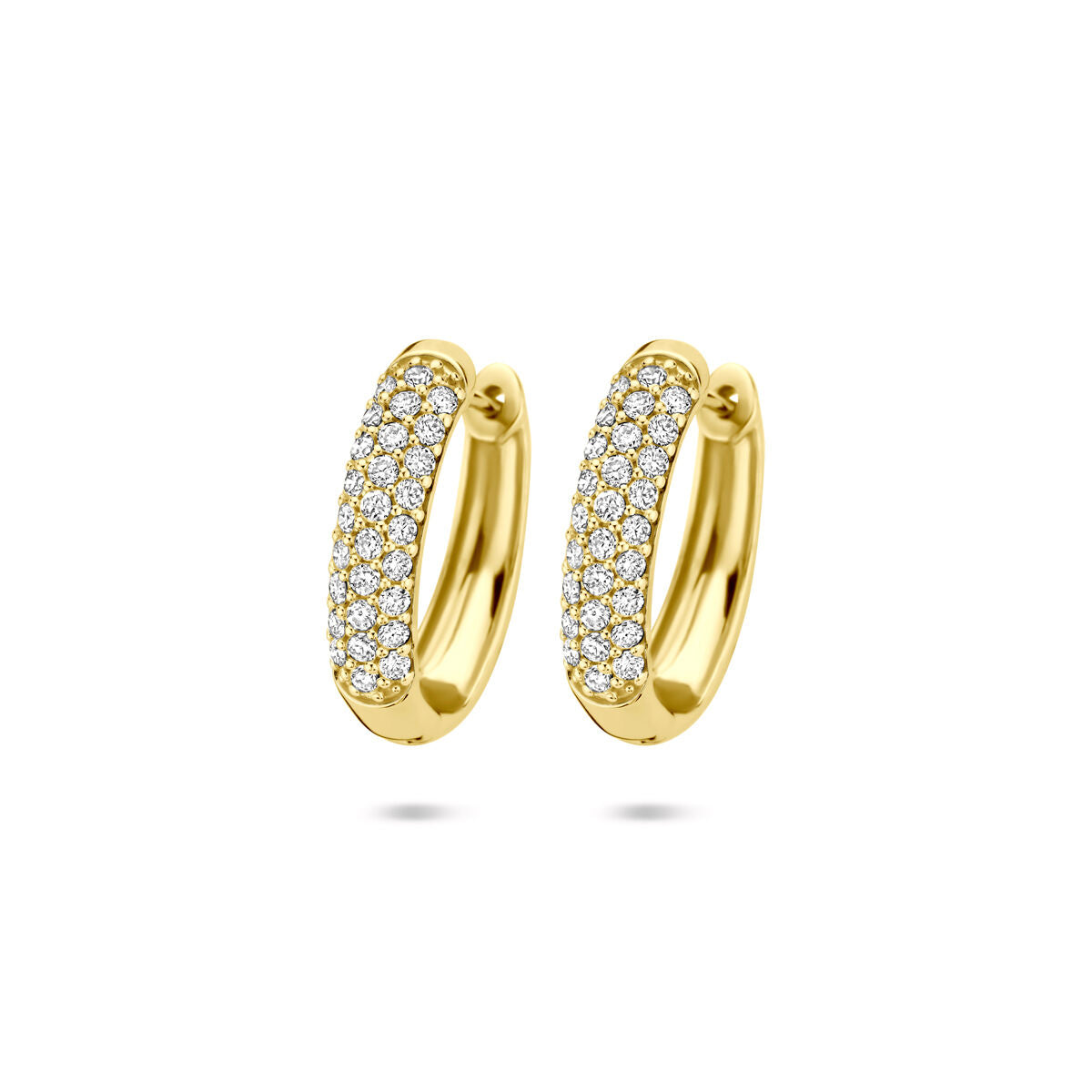 14K geelgouden klapoorringen lab grown diamant 0.755ct 2x 0.3775ct h si 18 mm - 4033721