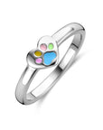 Zilveren Ring Hart met Hondenpootjes – Gerhodineerd 925 Zilver