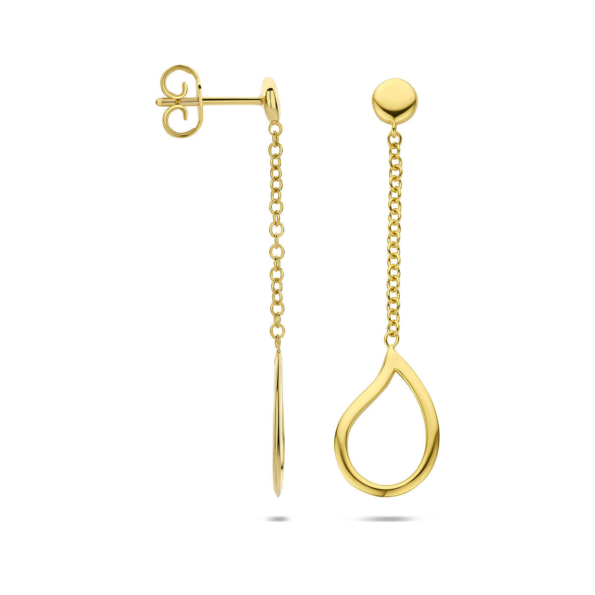 Fantasy Collection Hangende oorbellen druppel 40 mm 14K geelgoud