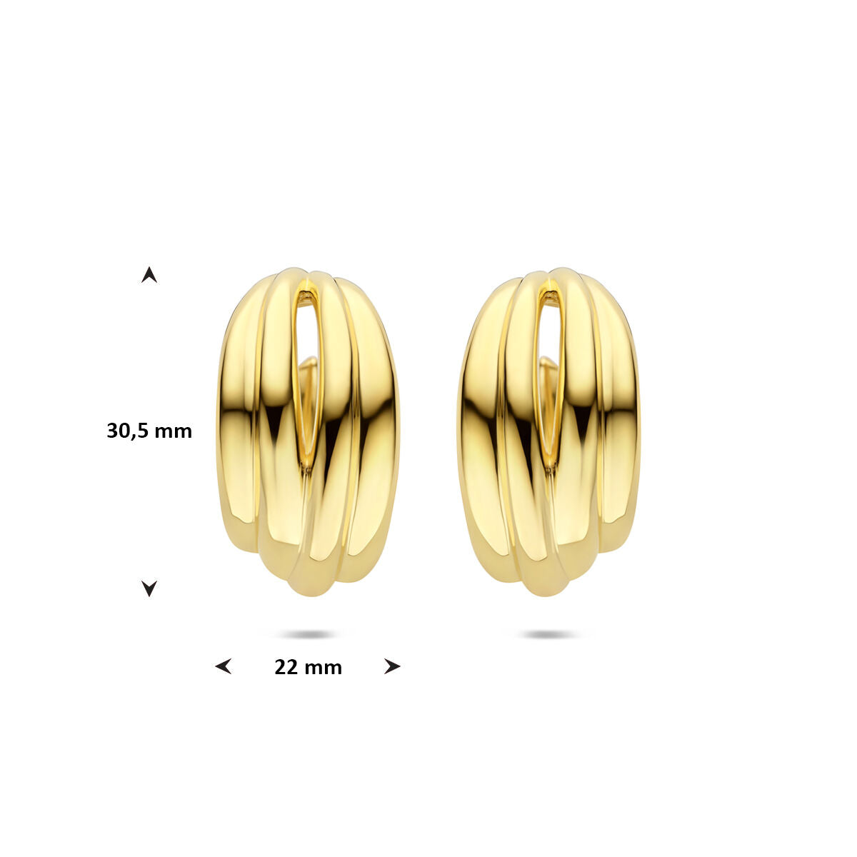 Fantasy Collection Oorbellen 30,5 mm 1micron zilver verguld