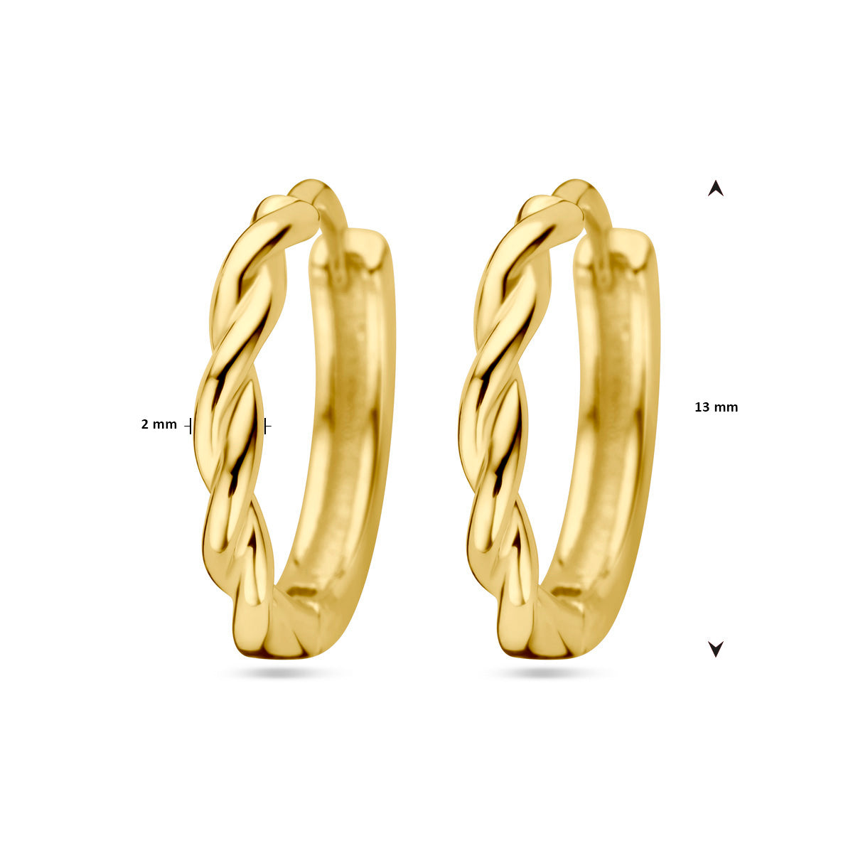 Fantasy Collection Oorbellen gedraaide buis 1 micron zilver verguld