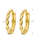 Zilver Verguld (Geel) Klapoorringen Gedraaide Buis 1 Micron 2103402