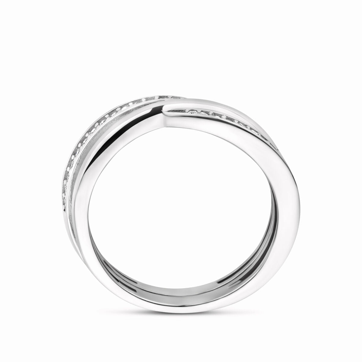 Ring zirkonia zilver gerhodineerd