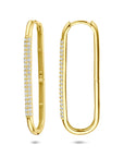 14K geelgouden klapoorringen zirkonia 34 mm - 4034348