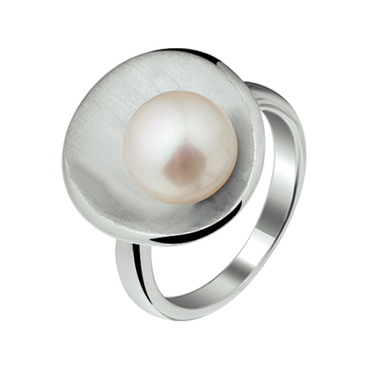 Gerhodineerd Zilveren Ring met Parel