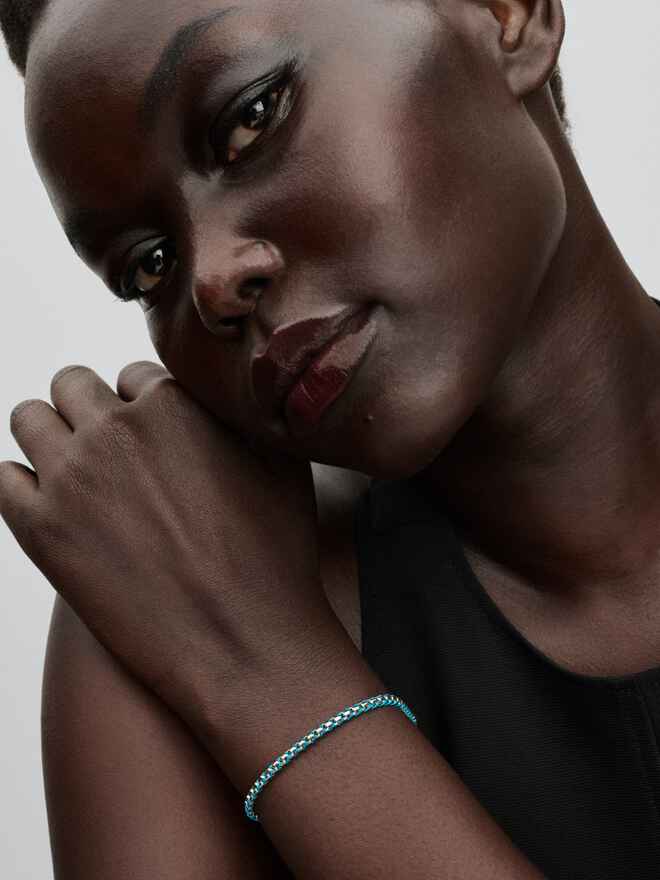 Pandora Blauw Koord Snake Chain armband - 593816C01 - PansiteNederland.nl