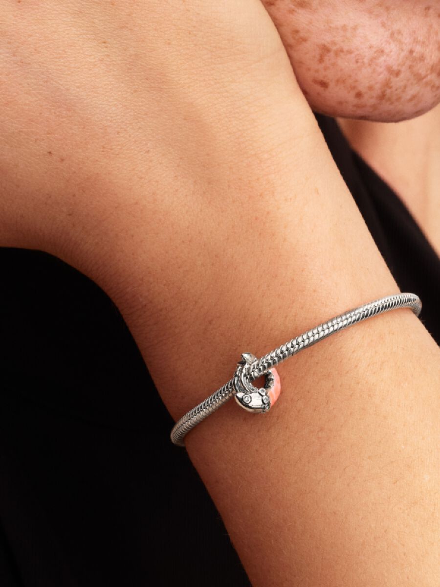 Pandora Garnaalbedel zilver roze - 793896C01