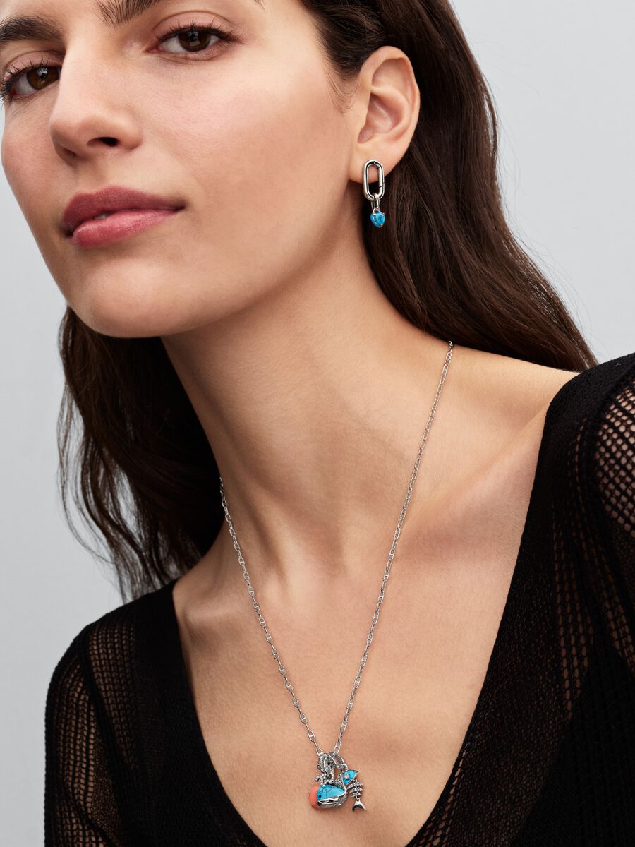 Pandora Turkoois Hart Mini Hangende Bedel zilver - 793827C01