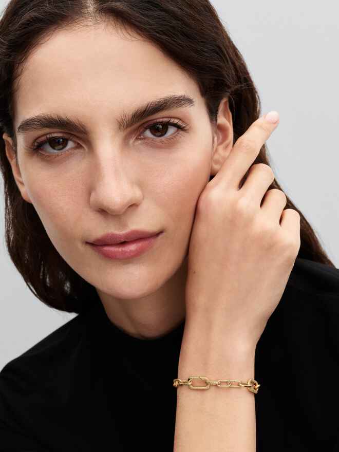 Pandora Schakelarmband met kleine schakels goudverguld - 563829C00