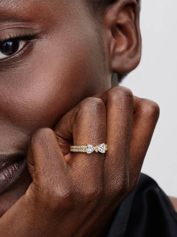 Pandora Pavé Strik Ring Goud goudkleurig - 163555C01