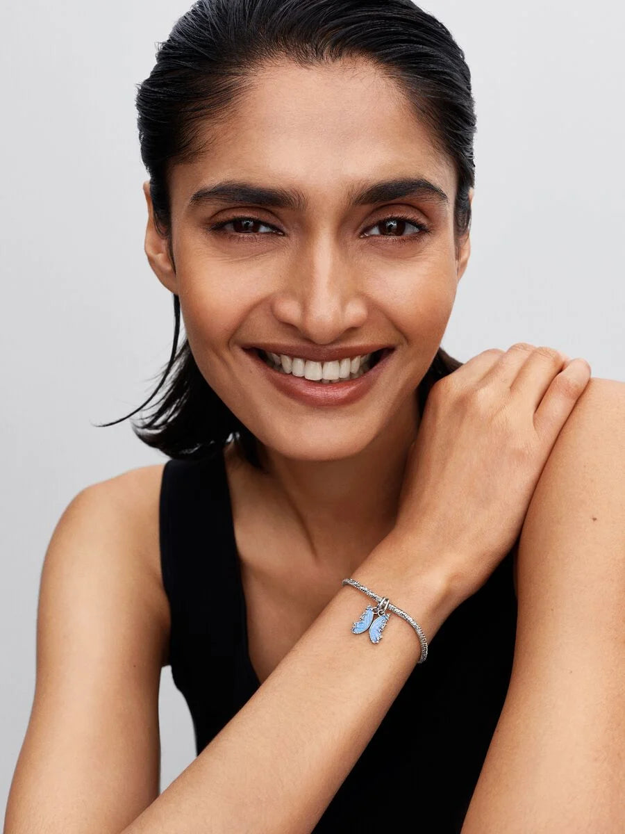 Pandora Snake-chain armband met facet geslepen schakels en hartsluiting 594236C00