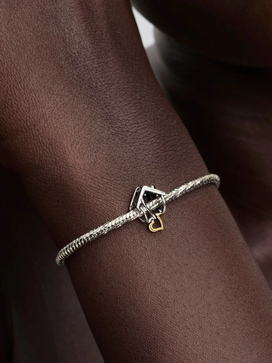 Pandora Huis en Hart Bedel 764145C00 – Zilver en Verguld