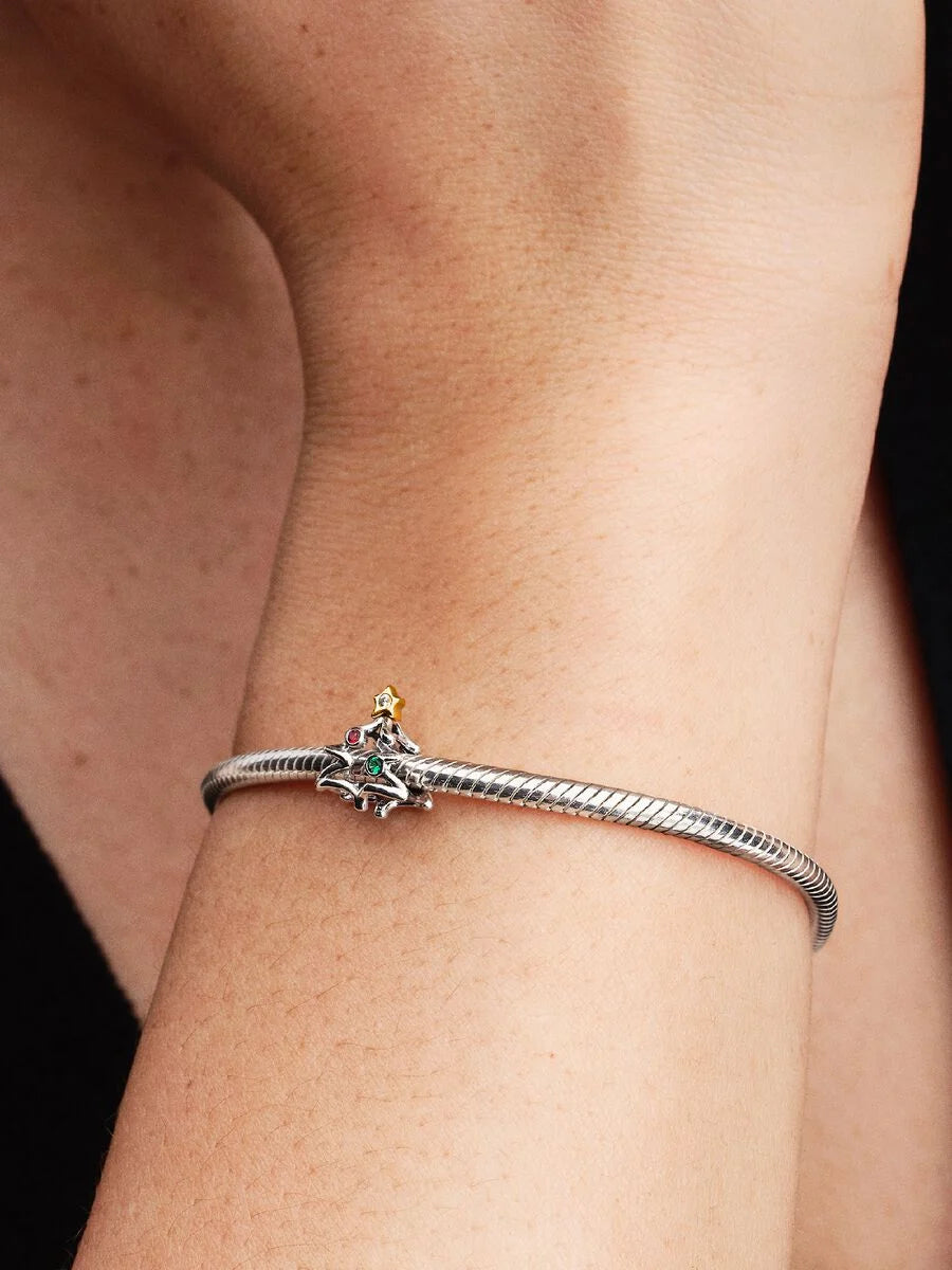 Pandora Kerstboom Bedel 764248C01 – Tweekleurig Zilver