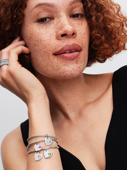Pandora April Graveerbare Hart Heldere Steen Hangende Bedel zilver - 794295C04