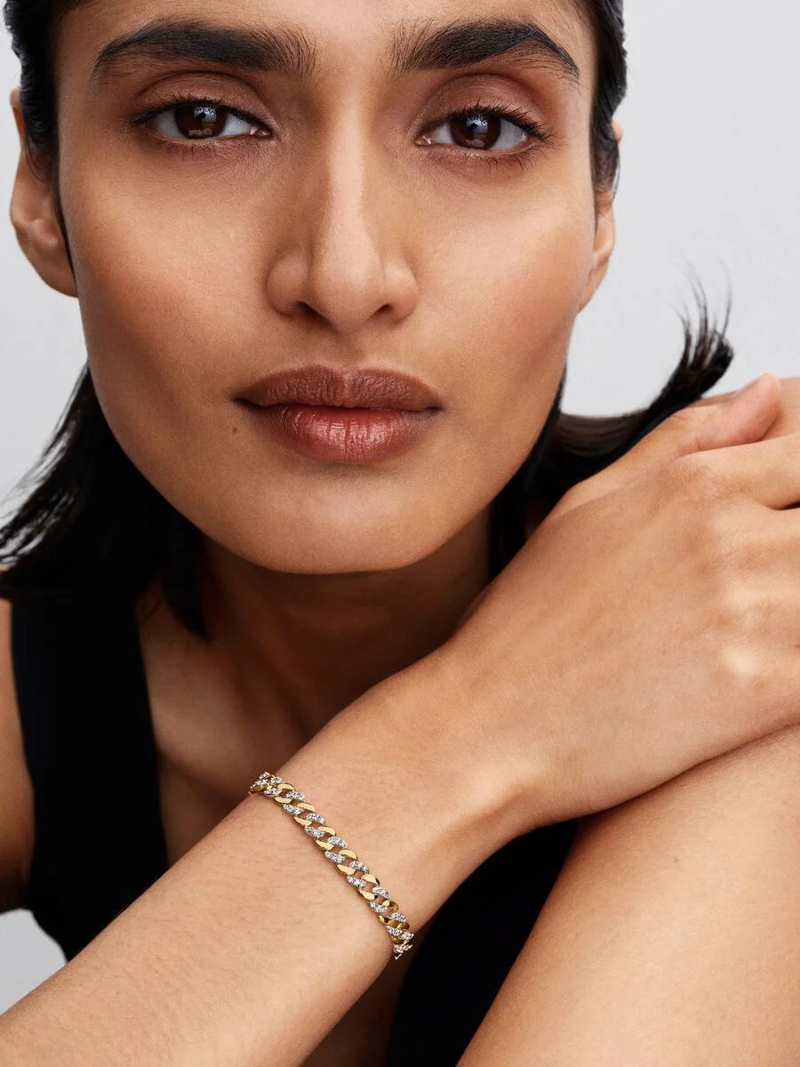 Pandora Cubaanse Schakelarmband 564229C01 – Bicolor met Zirkonia