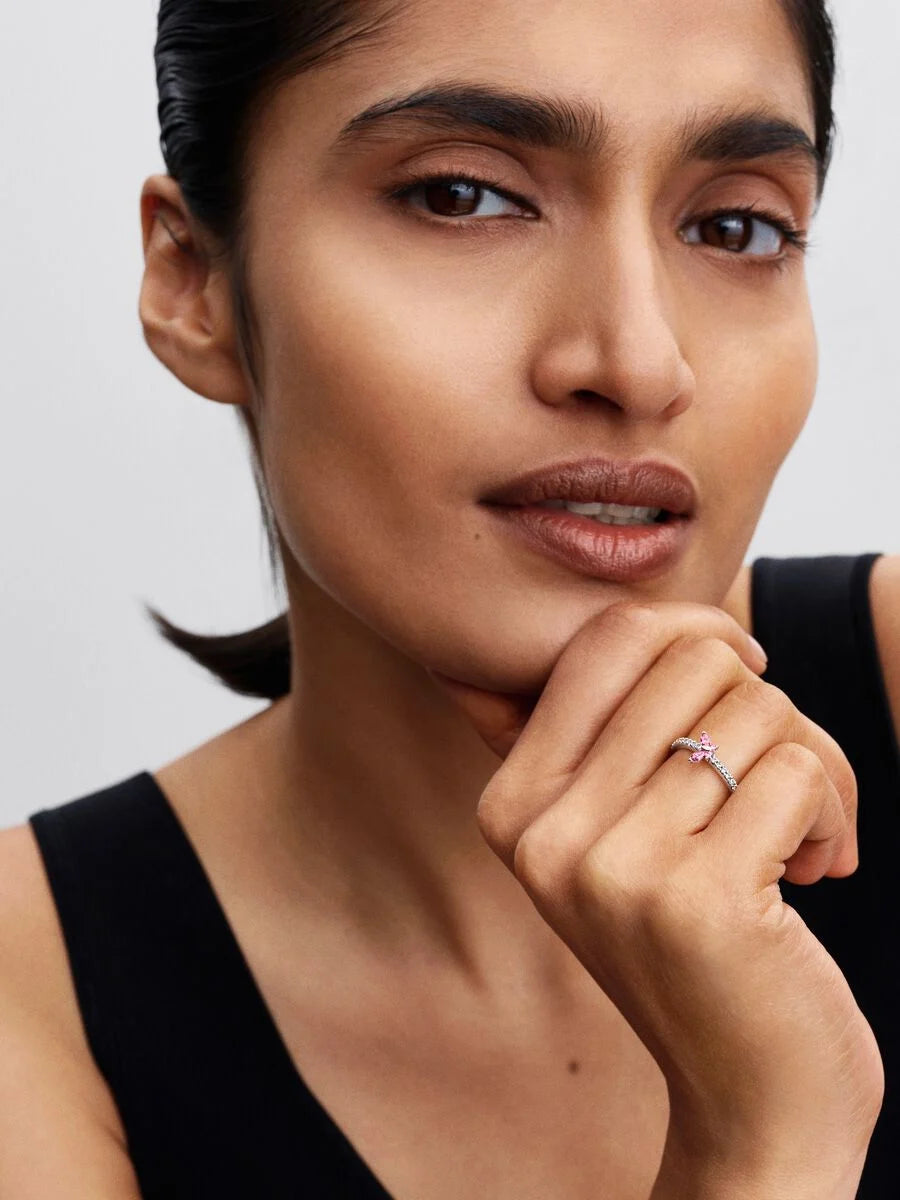 Pandora Vlinder Ring 194269C02 – Sterling Zilver met Roze Zirkonia