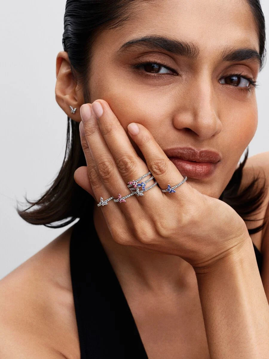 Pandora Vlinder Ring 194269C02 – Sterling Zilver met Roze Zirkonia