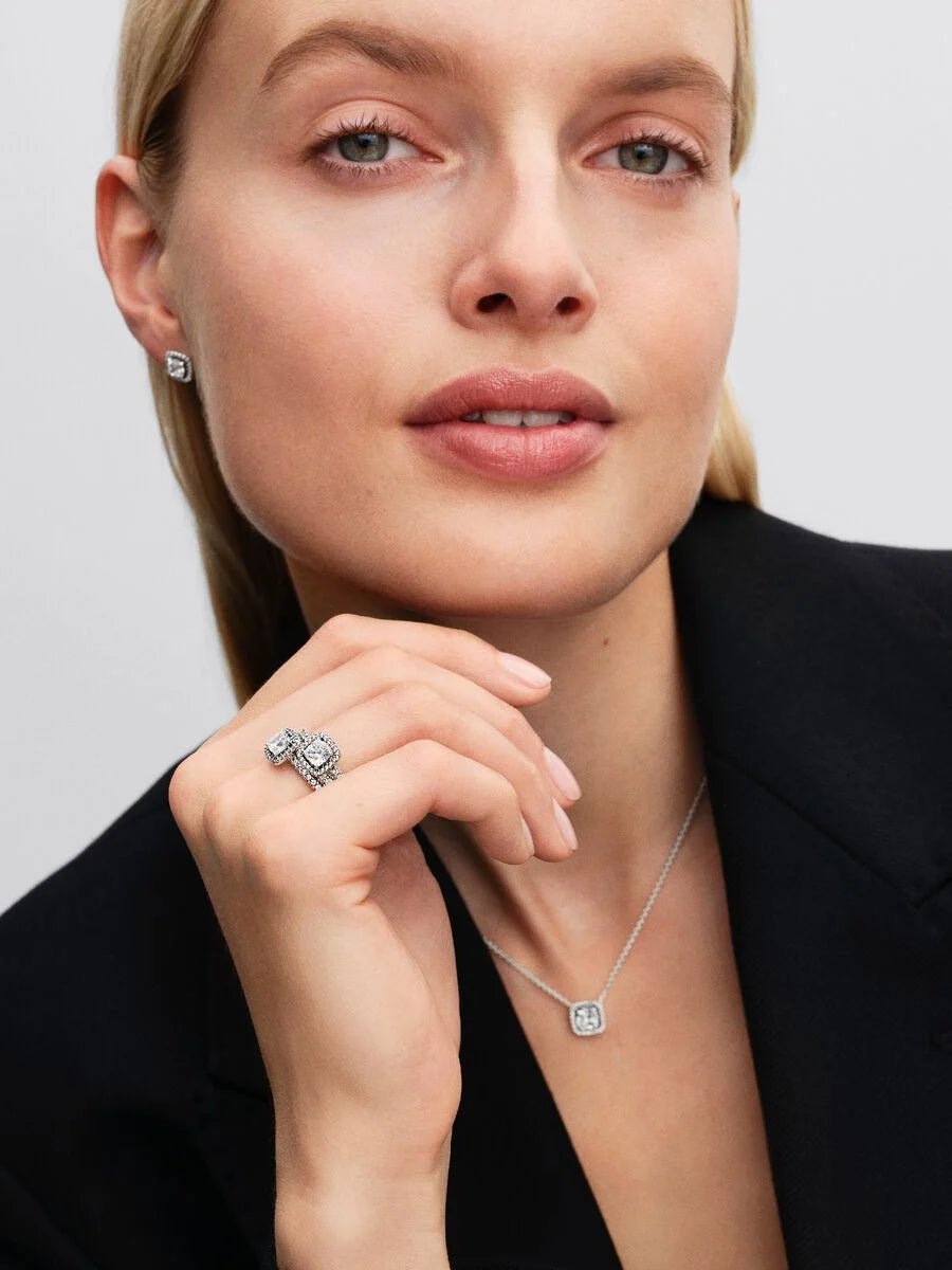 Pandora Ketting met Halo Hanger 393560C02 – Sterling Zilver