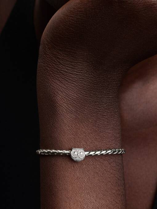 Pandora Getextureerde Uil Minibedel zilver - 794525C00