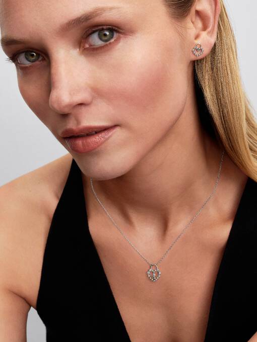 Pandora Sprankelend Hart Hangslot Oorbellen zilver - 294419C01