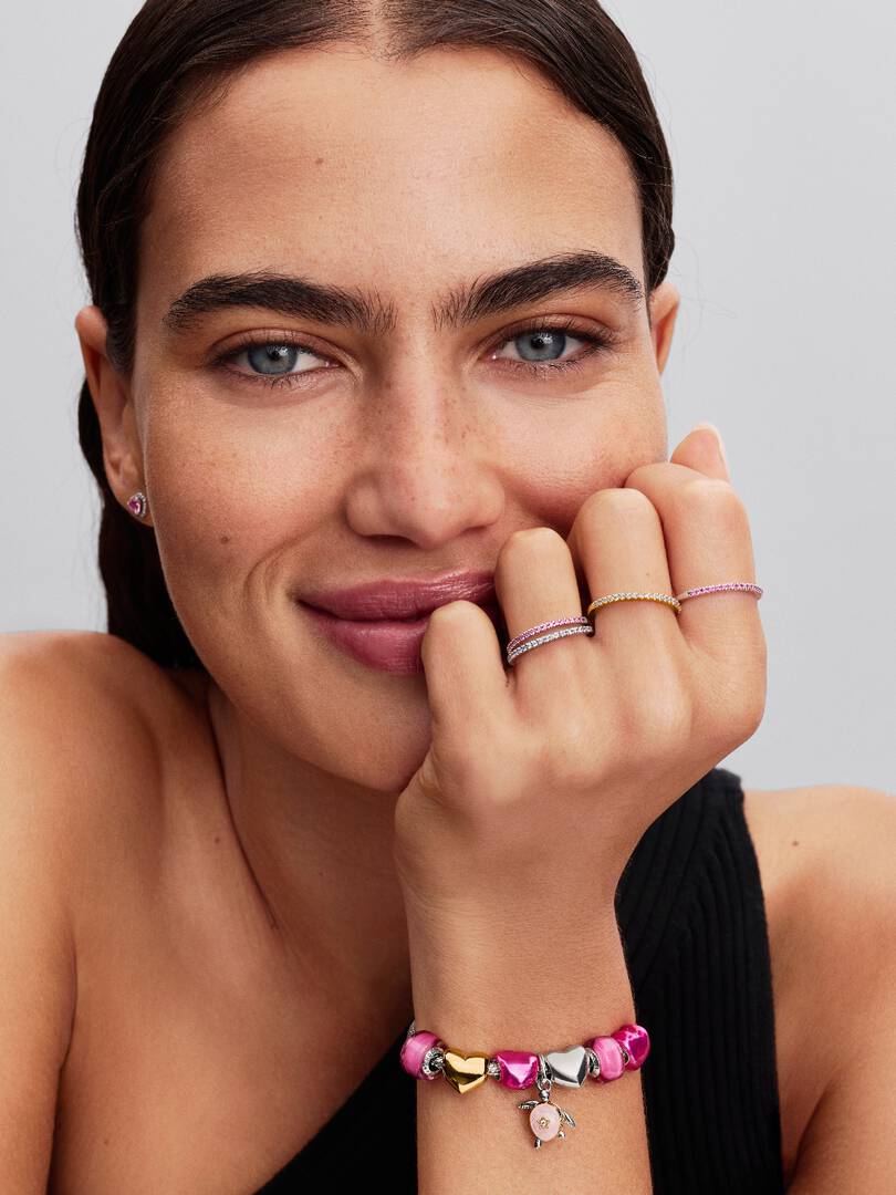Pandora Sprankelende Roze Pavé Bandring zilver - 192999C02