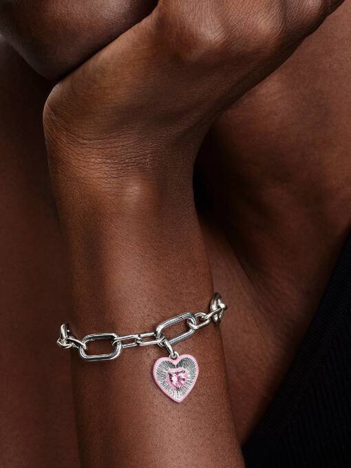 Pandora Stralend Roze Hart Medaillonbedel zilver medallion - 794409C01